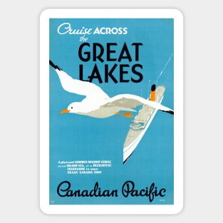 Vintage Travel Poster Canada Great Lakes Sticker